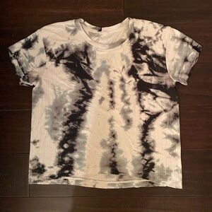 Lululemon Black and White Tie-Dye Crew Neck T-Shirt